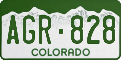 CO license plate AGR828