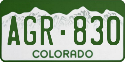 CO license plate AGR830