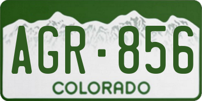 CO license plate AGR856