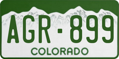 CO license plate AGR899