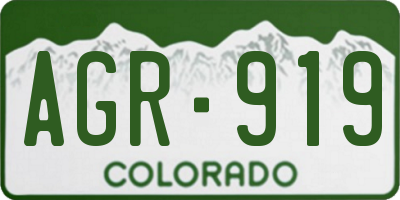 CO license plate AGR919