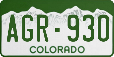 CO license plate AGR930