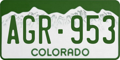 CO license plate AGR953