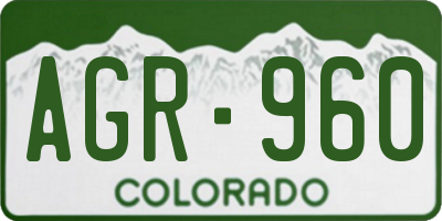 CO license plate AGR960