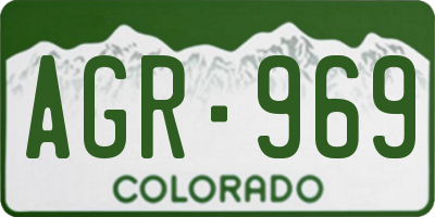 CO license plate AGR969