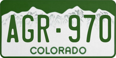 CO license plate AGR970