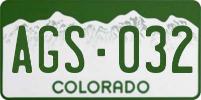 CO license plate AGS032
