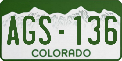 CO license plate AGS136