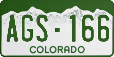 CO license plate AGS166