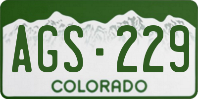 CO license plate AGS229