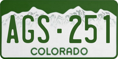 CO license plate AGS251
