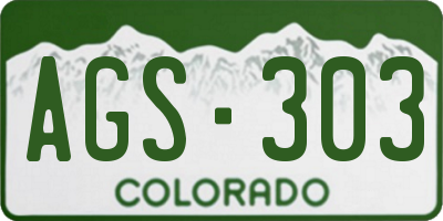 CO license plate AGS303