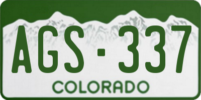 CO license plate AGS337