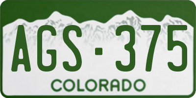 CO license plate AGS375