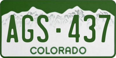 CO license plate AGS437