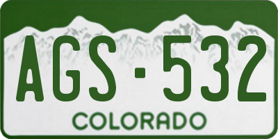 CO license plate AGS532