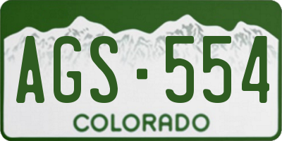 CO license plate AGS554