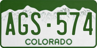 CO license plate AGS574