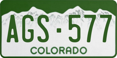 CO license plate AGS577