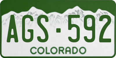 CO license plate AGS592