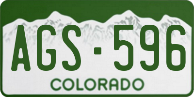 CO license plate AGS596