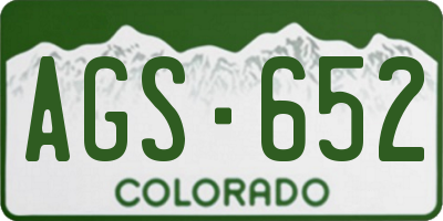 CO license plate AGS652
