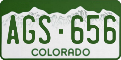CO license plate AGS656