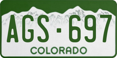 CO license plate AGS697