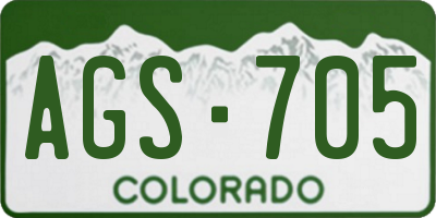 CO license plate AGS705