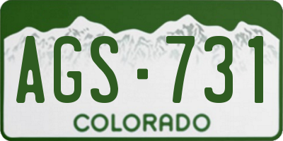 CO license plate AGS731