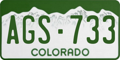 CO license plate AGS733