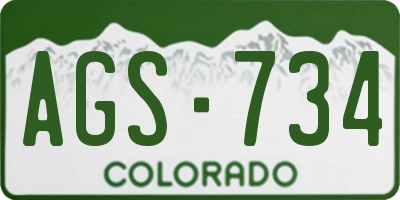 CO license plate AGS734