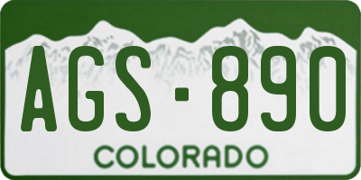 CO license plate AGS890