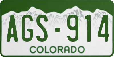 CO license plate AGS914
