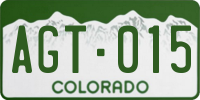 CO license plate AGT015
