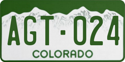 CO license plate AGT024