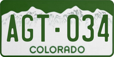 CO license plate AGT034
