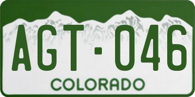 CO license plate AGT046