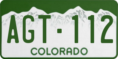CO license plate AGT112