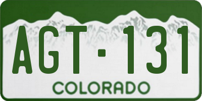 CO license plate AGT131