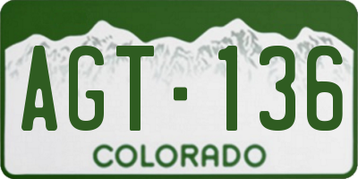 CO license plate AGT136