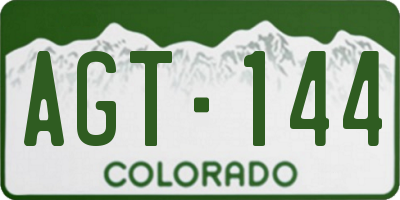 CO license plate AGT144