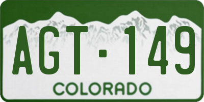 CO license plate AGT149