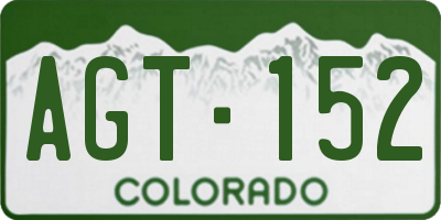 CO license plate AGT152