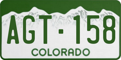 CO license plate AGT158