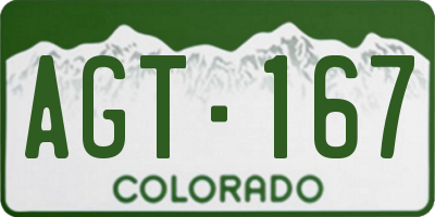 CO license plate AGT167