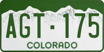 CO license plate AGT175