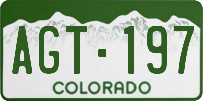 CO license plate AGT197