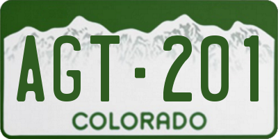 CO license plate AGT201