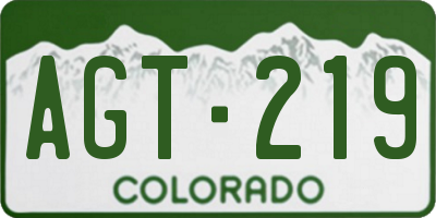 CO license plate AGT219
